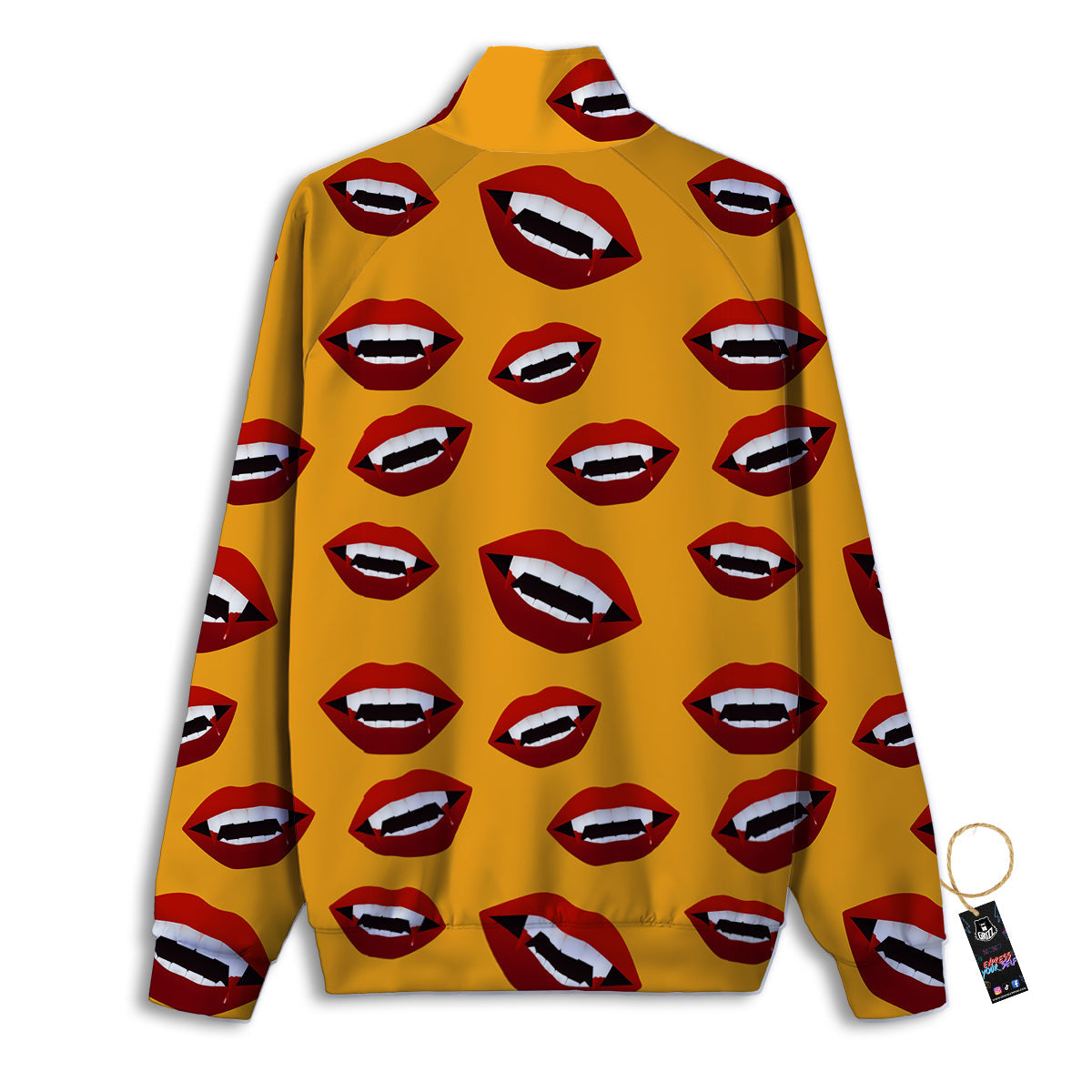 Vampire Lips Halloween Print Pattern Track Jacket-grizzshop