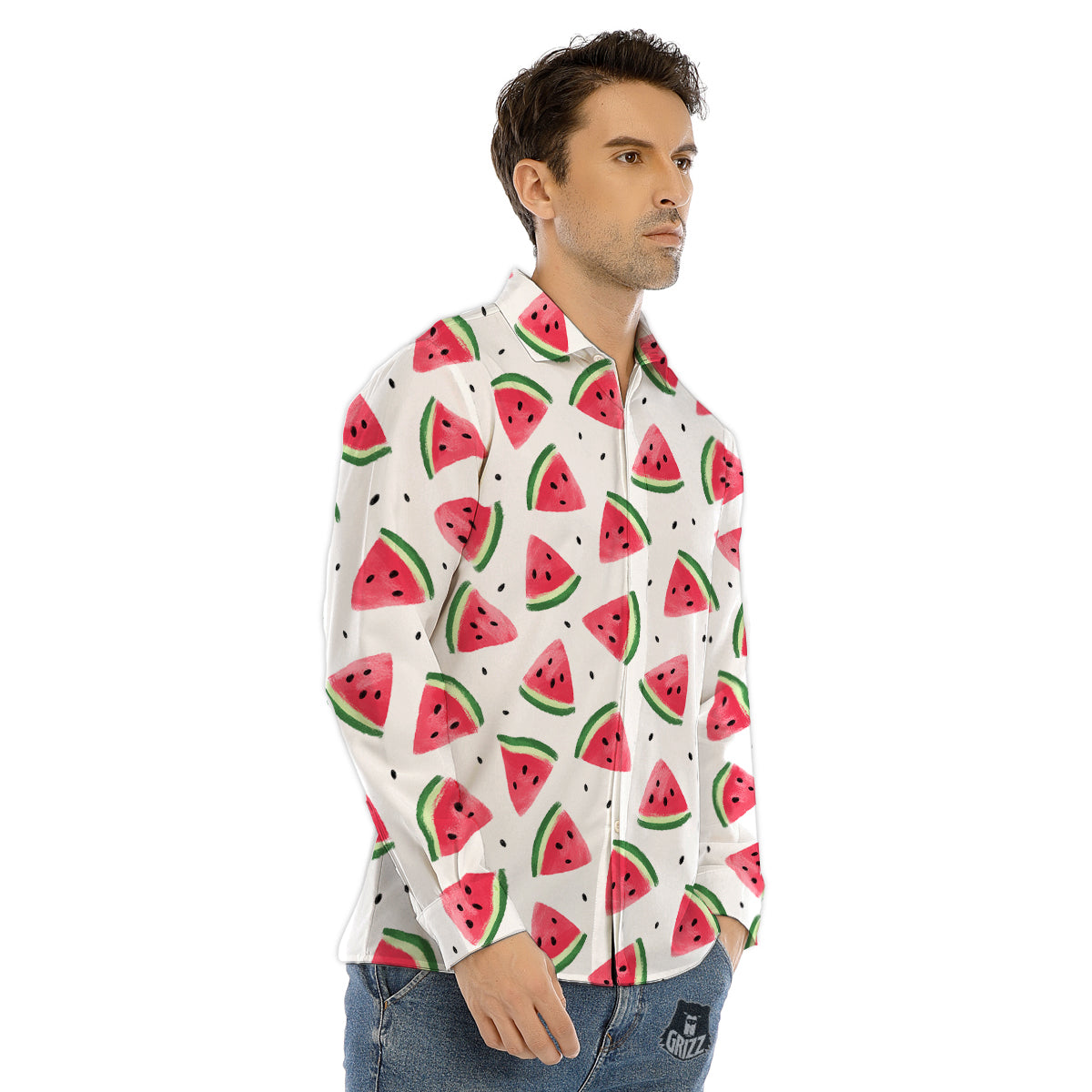 Vampire Lips Red Halloween Print Pattern Men's Dress Shirts-grizzshop