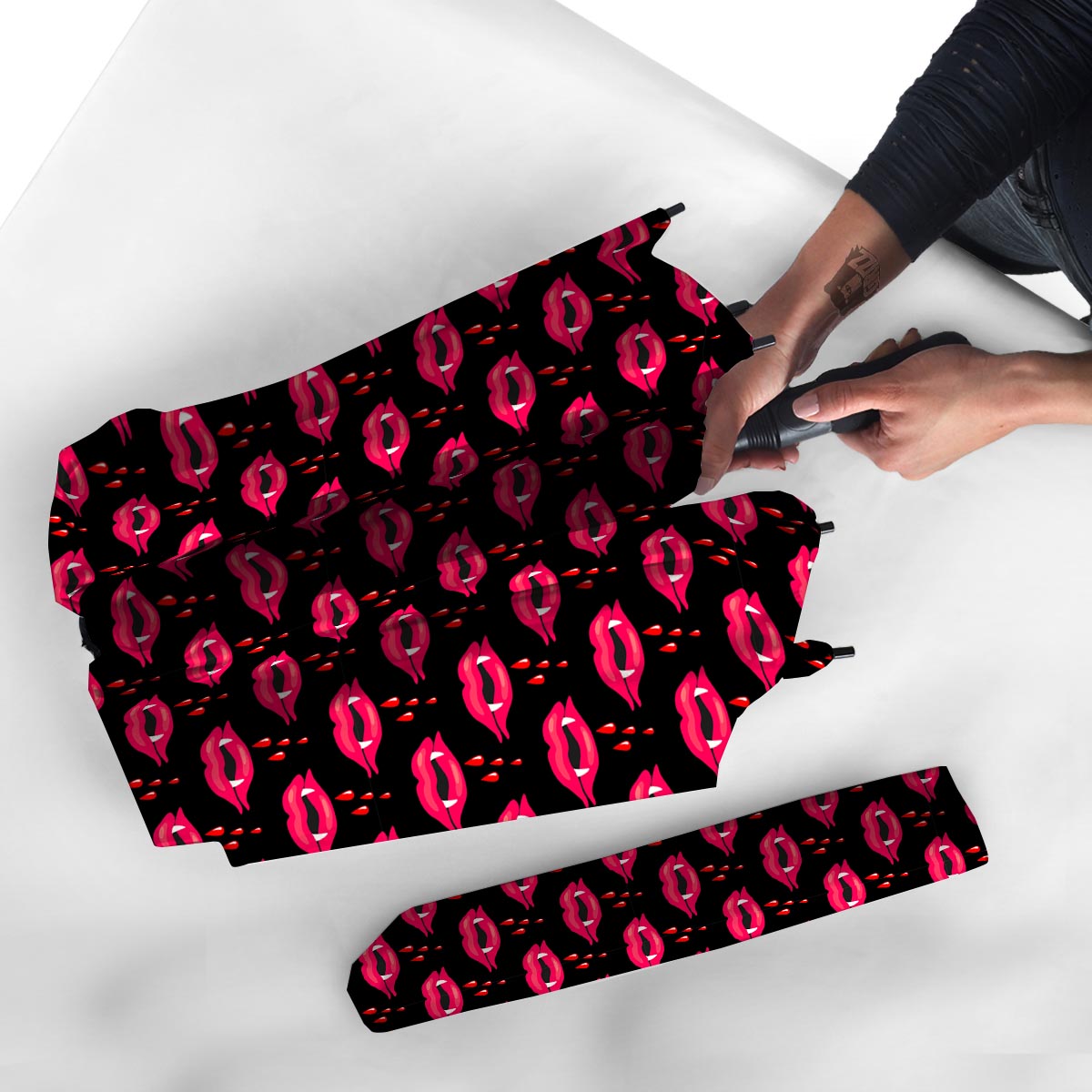 Vampire Lips Red Halloween Print Pattern Umbrella-grizzshop