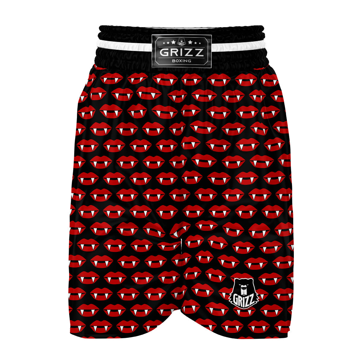 Vampire Red Mouth Print Pattern Boxing Shorts-grizzshop