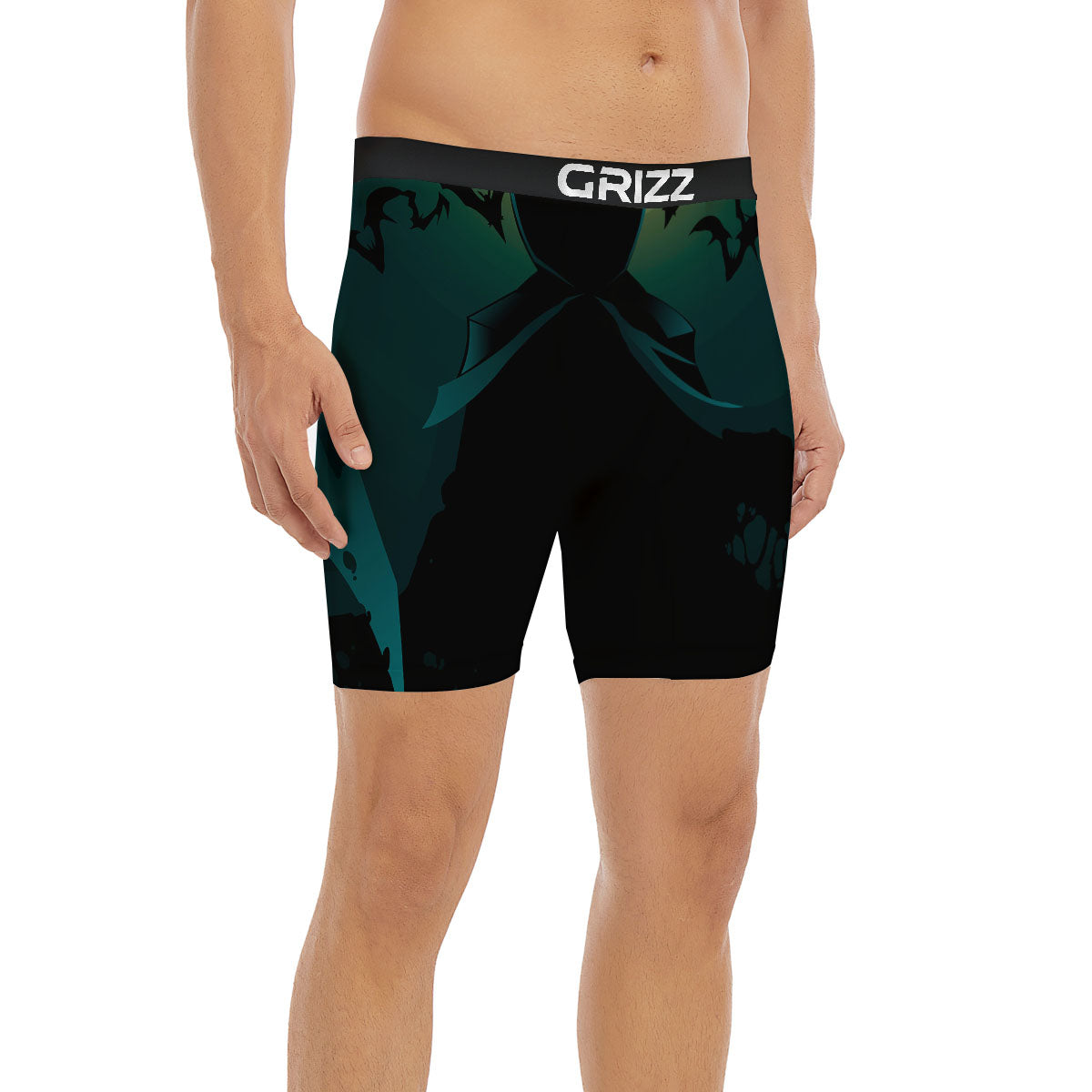 Vampire Silhouette Halloween Print Boxer Briefs-grizzshop