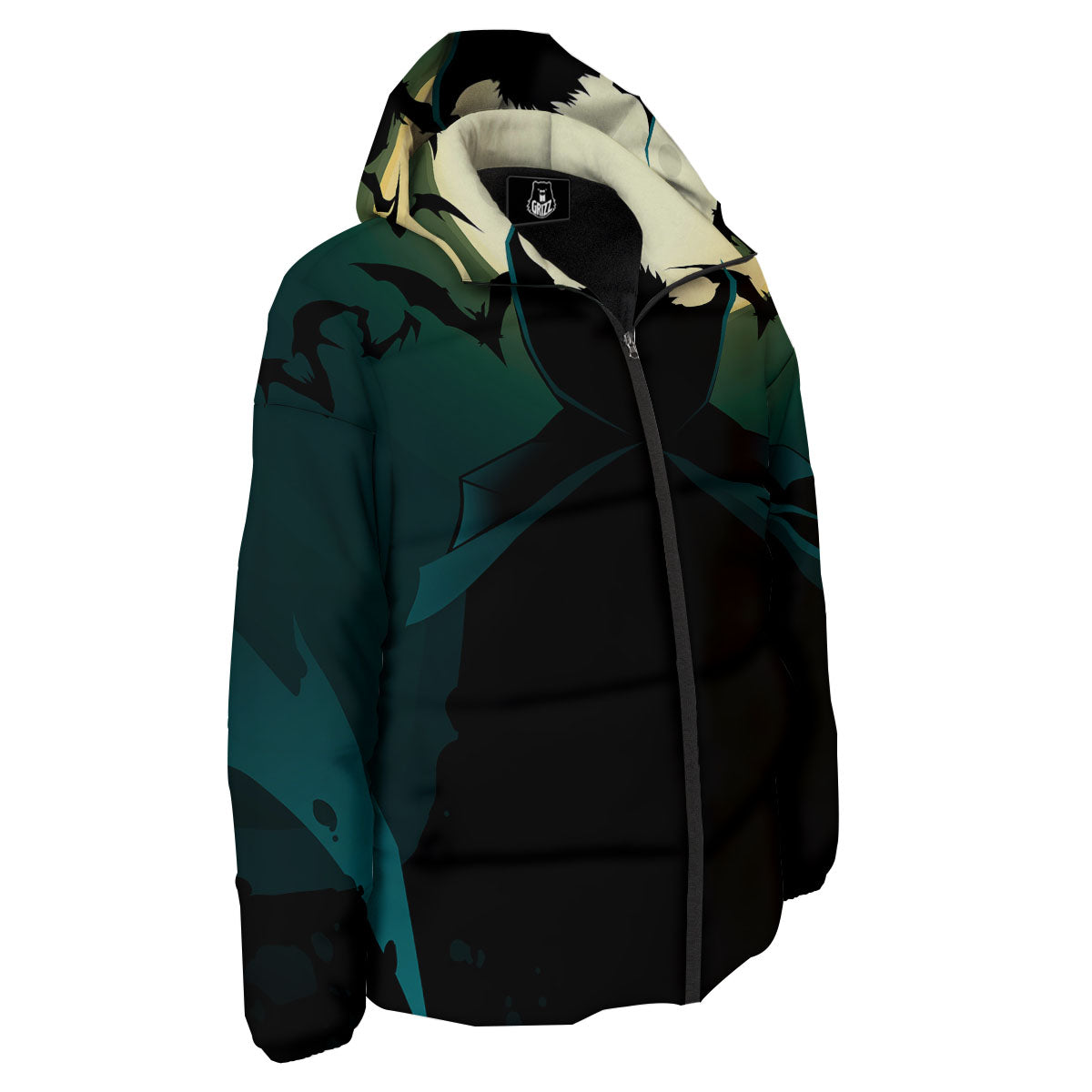 Vampire Silhouette Halloween Print Down Jacket-grizzshop