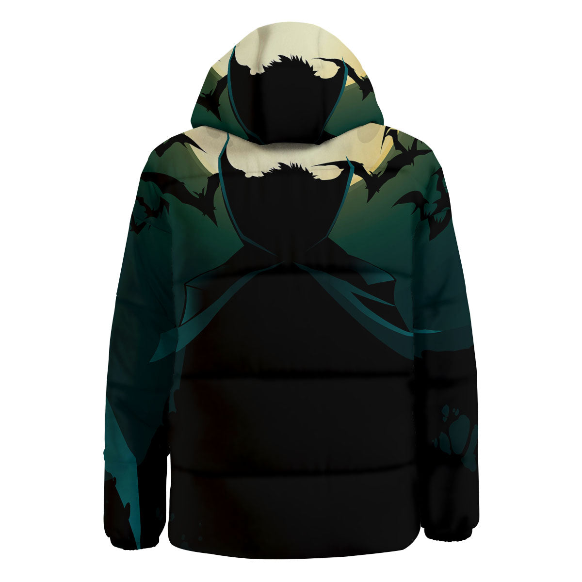 Vampire Silhouette Halloween Print Down Jacket-grizzshop