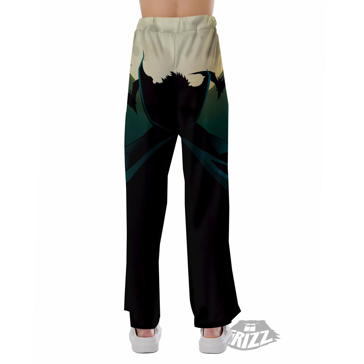 Vampire Silhouette Halloween Print Pajama Pants-grizzshop