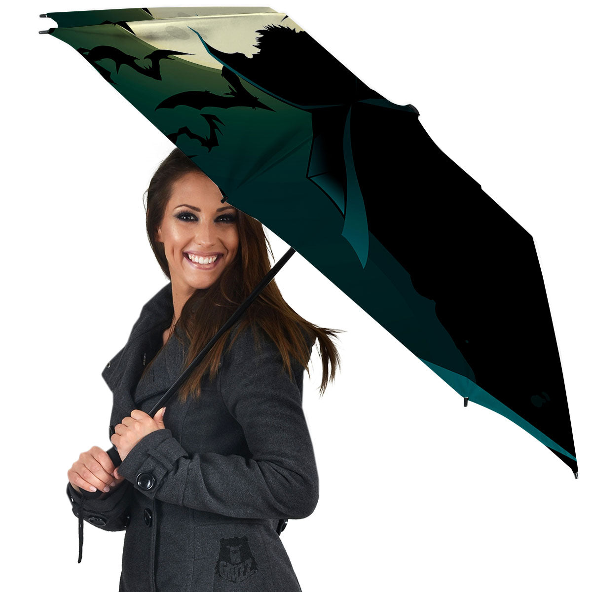Vampire Silhouette Halloween Print Umbrella-grizzshop