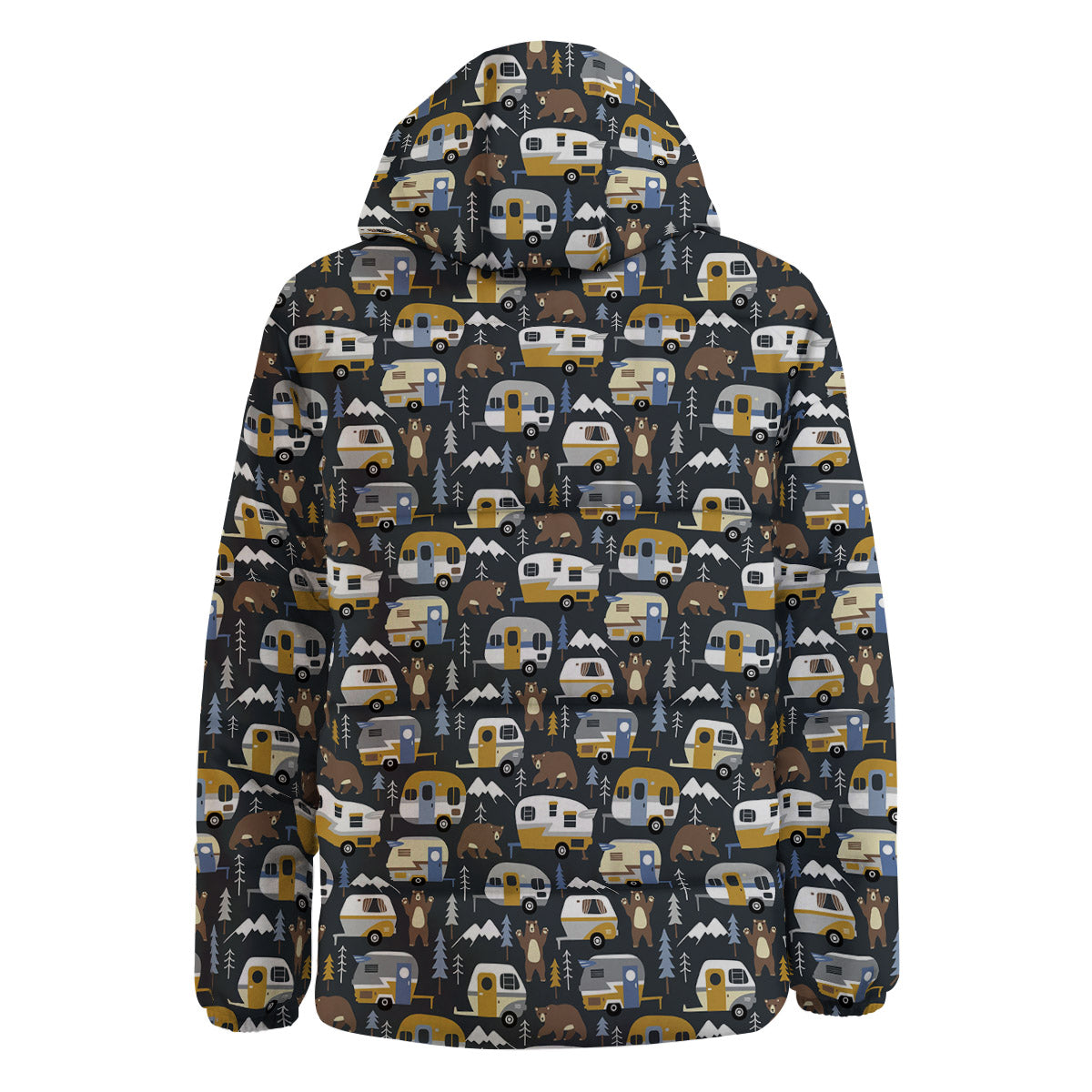 Van Camping Print Pattern Down Jacket-grizzshop