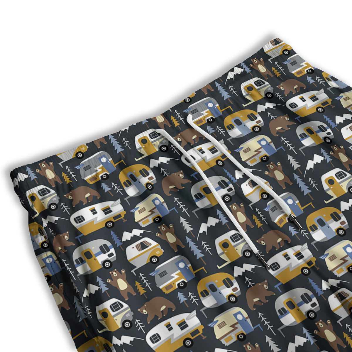 Van Camping Print Pattern Men's Athletic Shorts