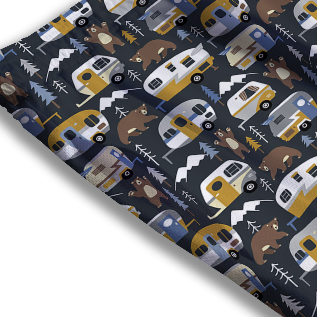 Tropical Leaf Dark Print Pattern Mesh Shorts