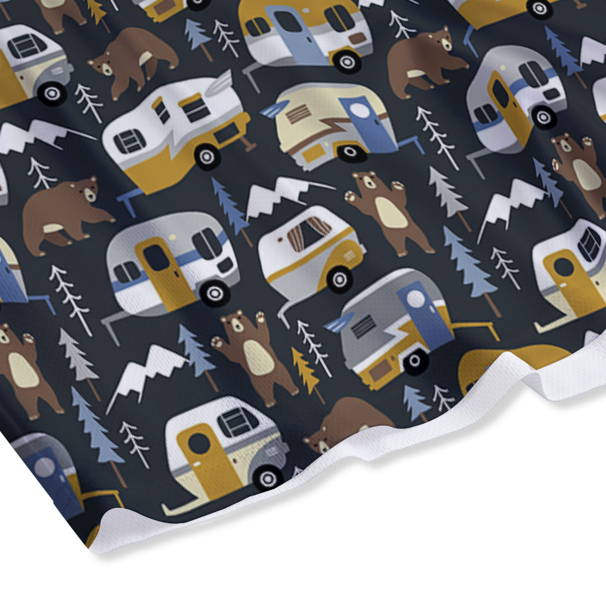 Tropical Leaf Dark Print Pattern Mesh Shorts