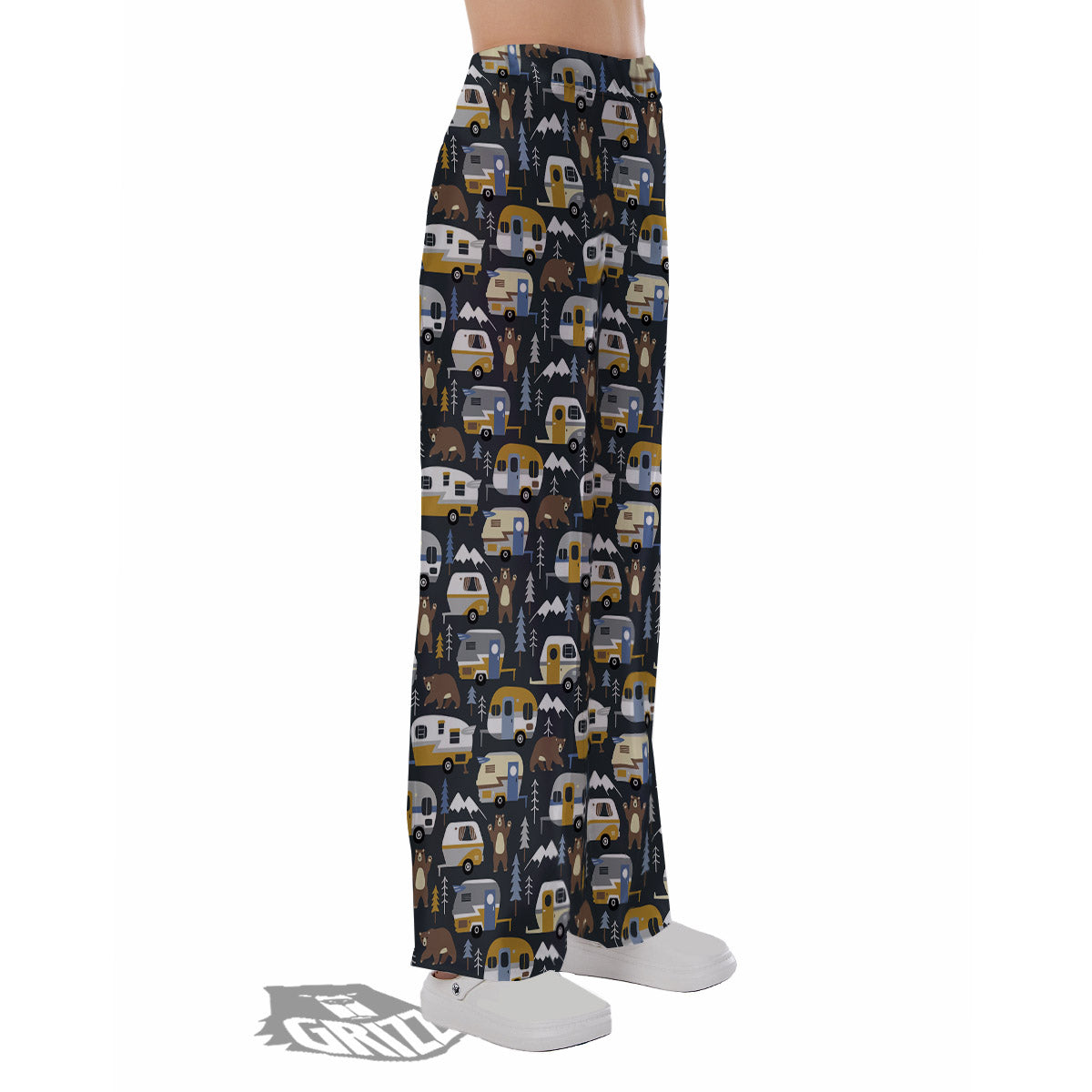 Van Camping Print Pattern Pajama Pants-grizzshop
