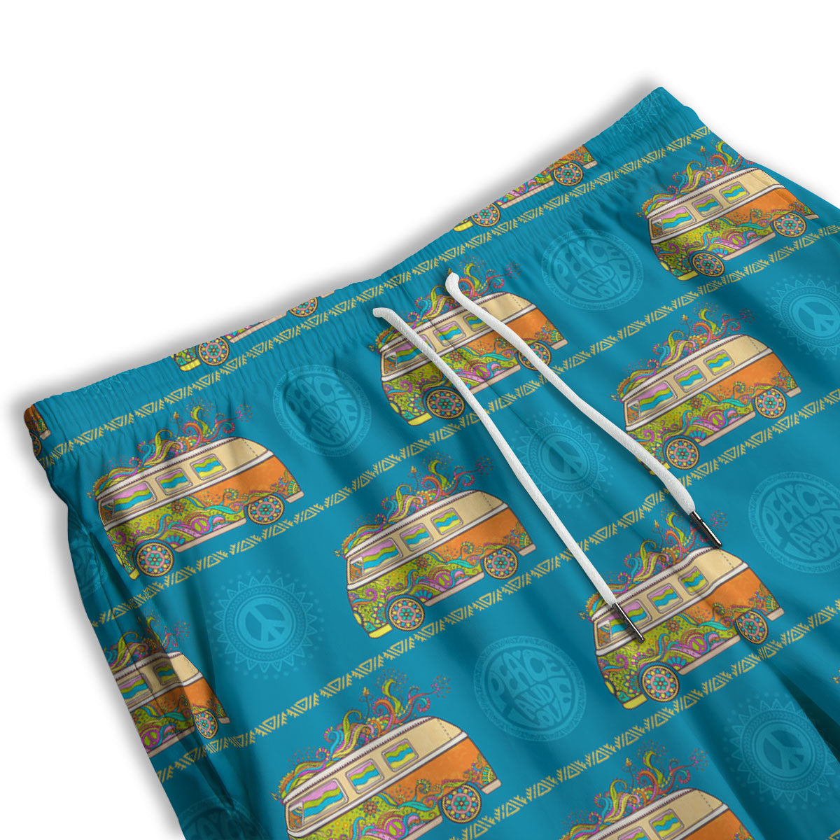Van Hippie Vintage Print Pattern Men's Athletic Shorts
