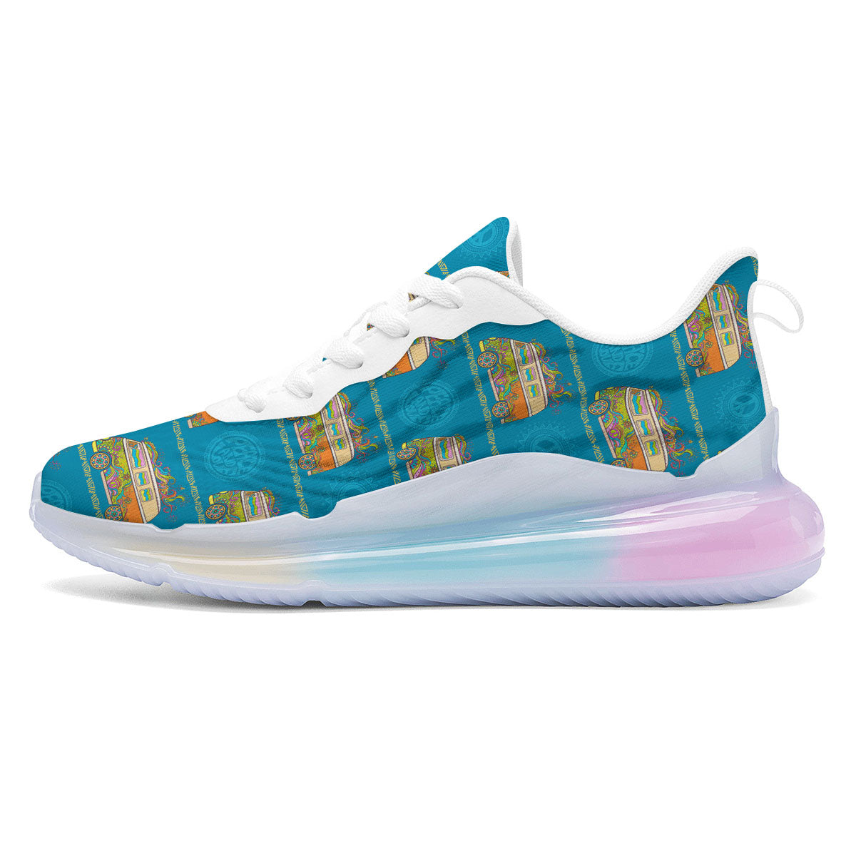 Van Hippie Vintage Print Pattern Running Sneakers-grizzshop