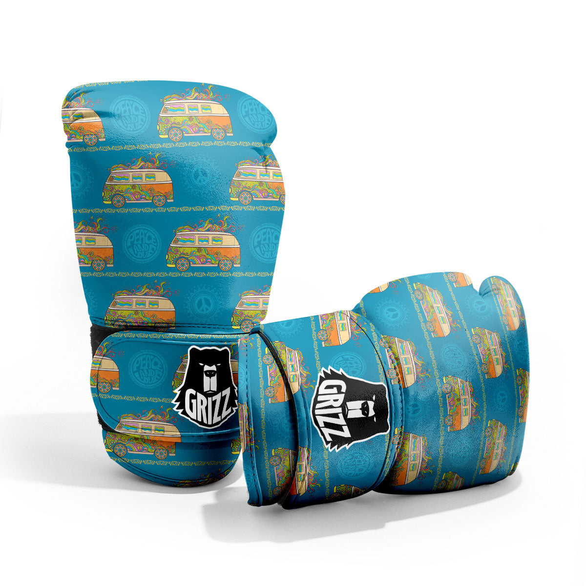 Van Hippie Vintage Print Pattern Pro Boxing Glove
