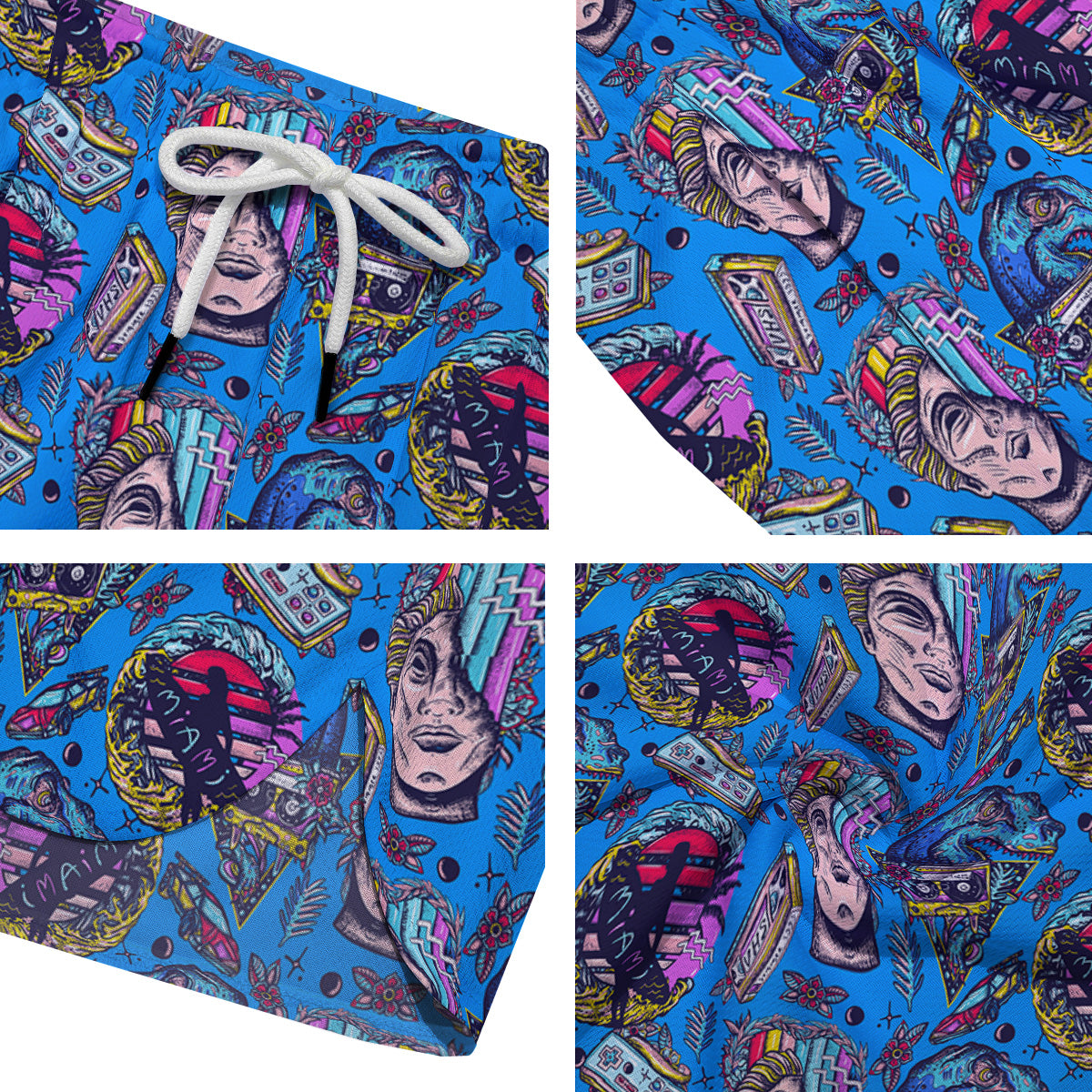 Vaporwave Art Cyberpunk Print Pattern Men's Running Shorts-grizzshop