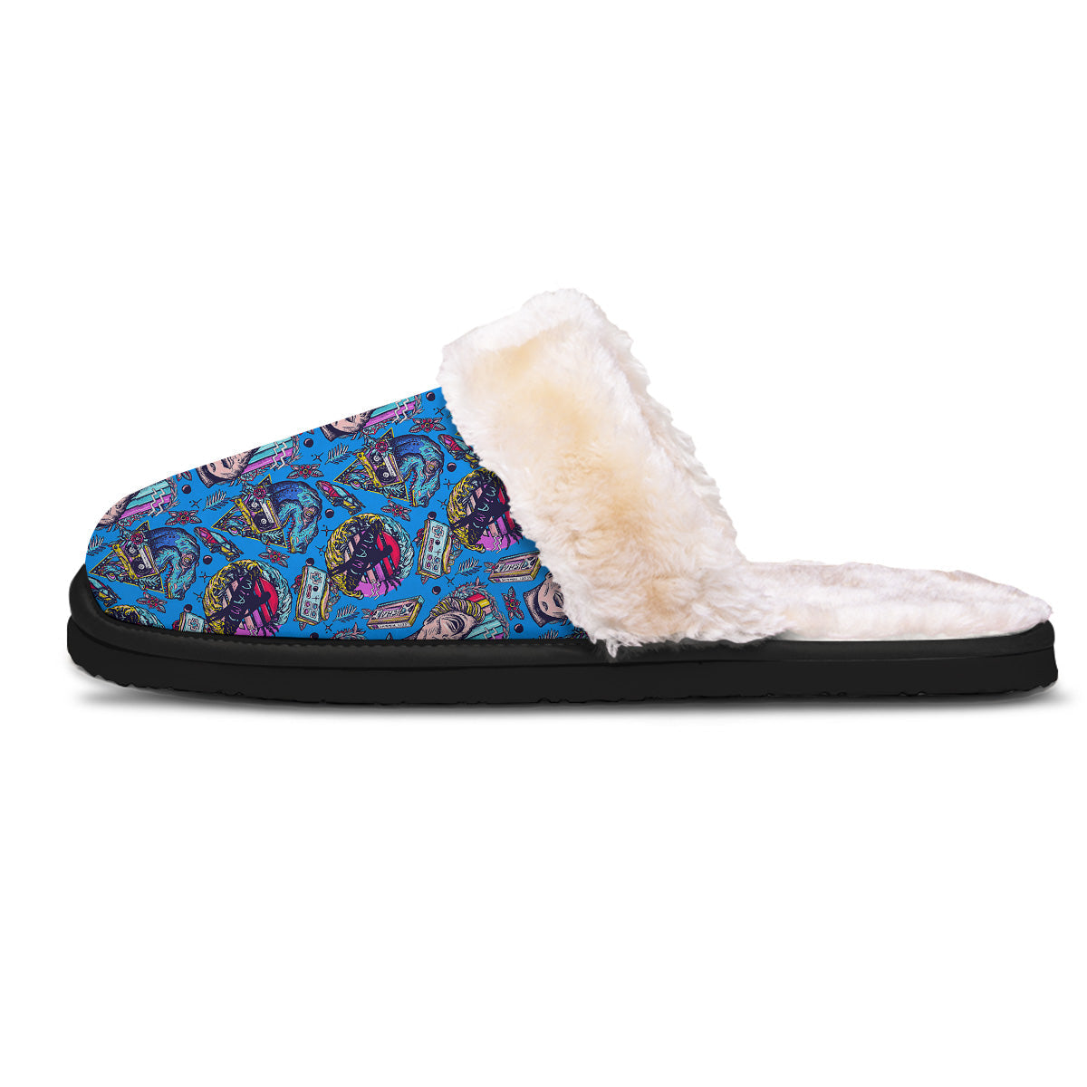 Vaporwave Art Cyberpunk Print Pattern Slippers-grizzshop