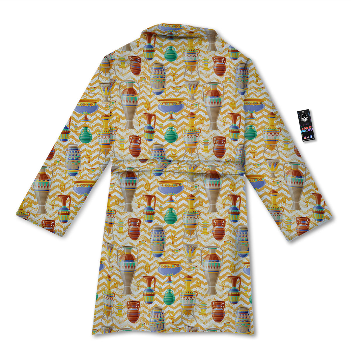 Vase And Pottery Ancient Egyptian Print Pattern Bathrobe-grizzshop