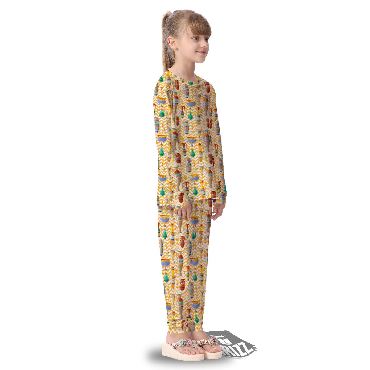 Vase And Pottery Ancient Egyptian Print Pattern Kid's Pajamas-grizzshop