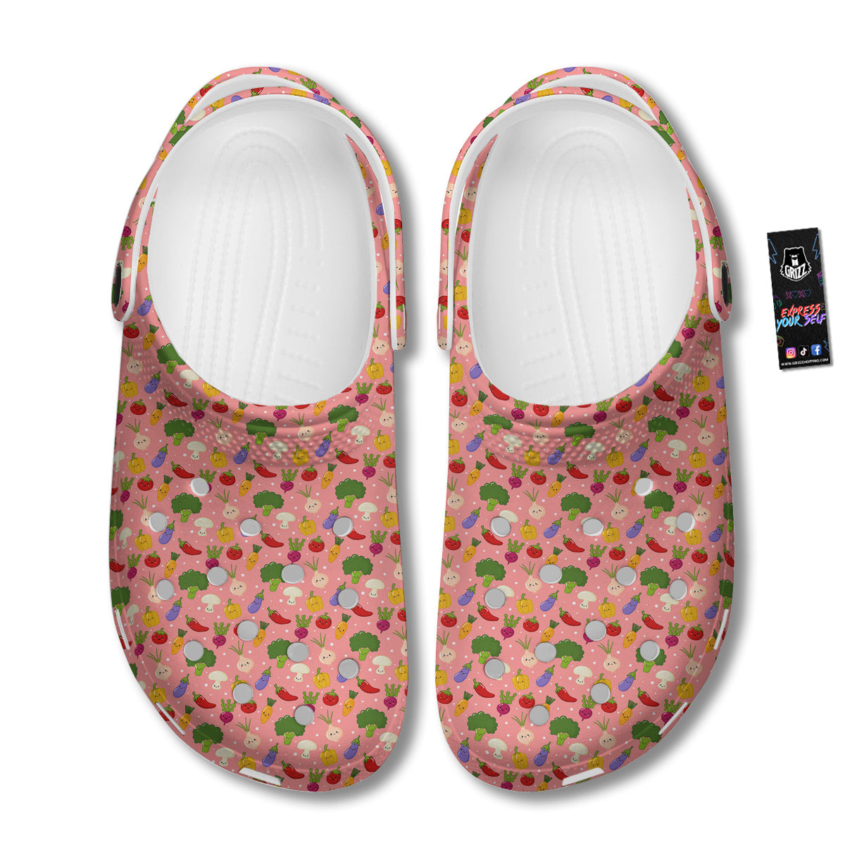 Vegan Cute Print Pattern Clog-grizzshop