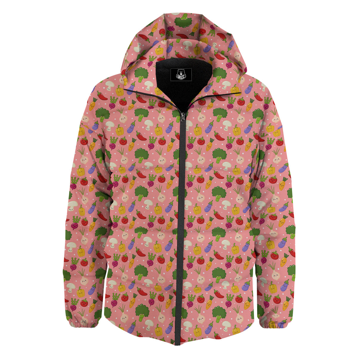 Vegan Cute Print Pattern Down Jacket-grizzshop