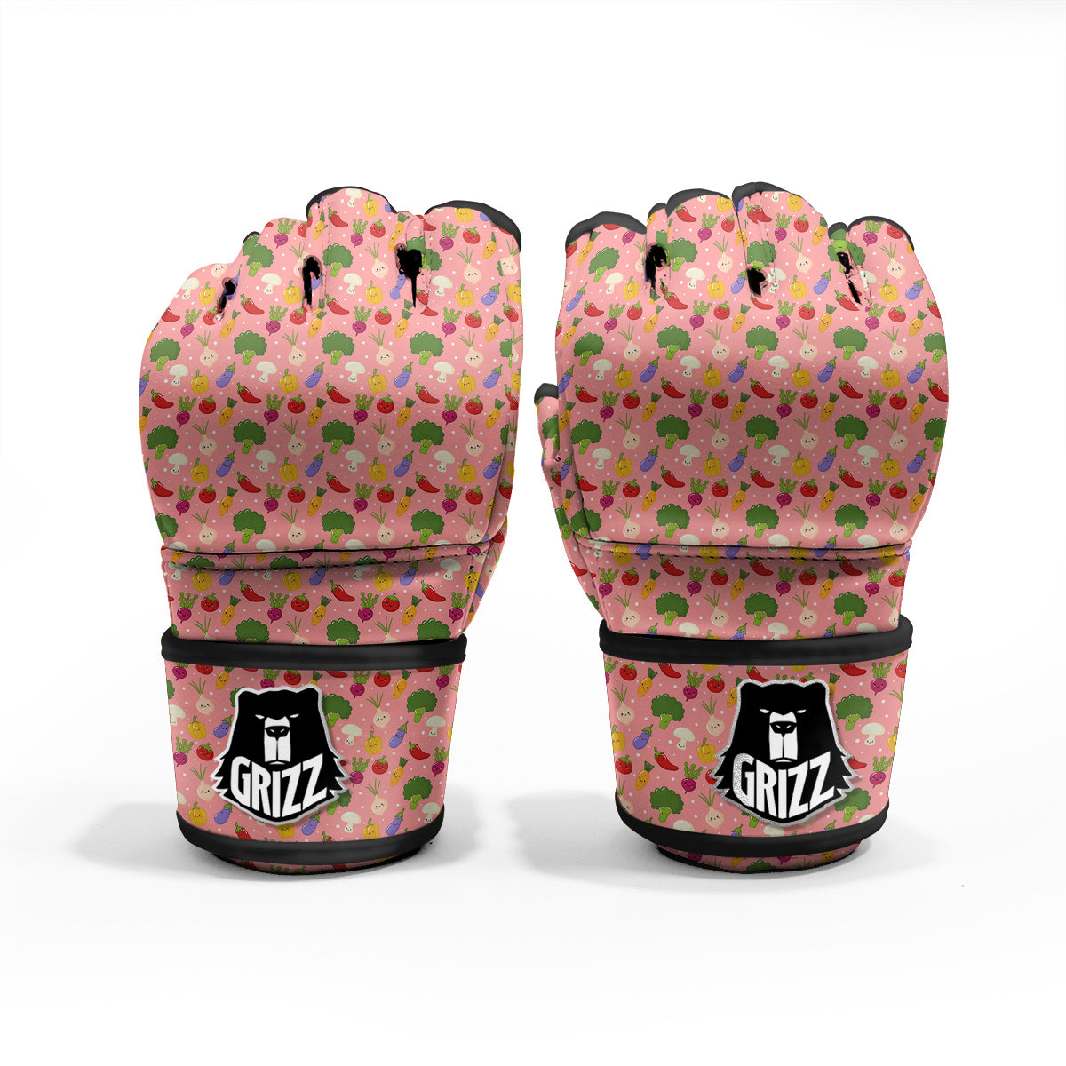 Vegan Cute Print Pattern MMA Gloves-grizzshop