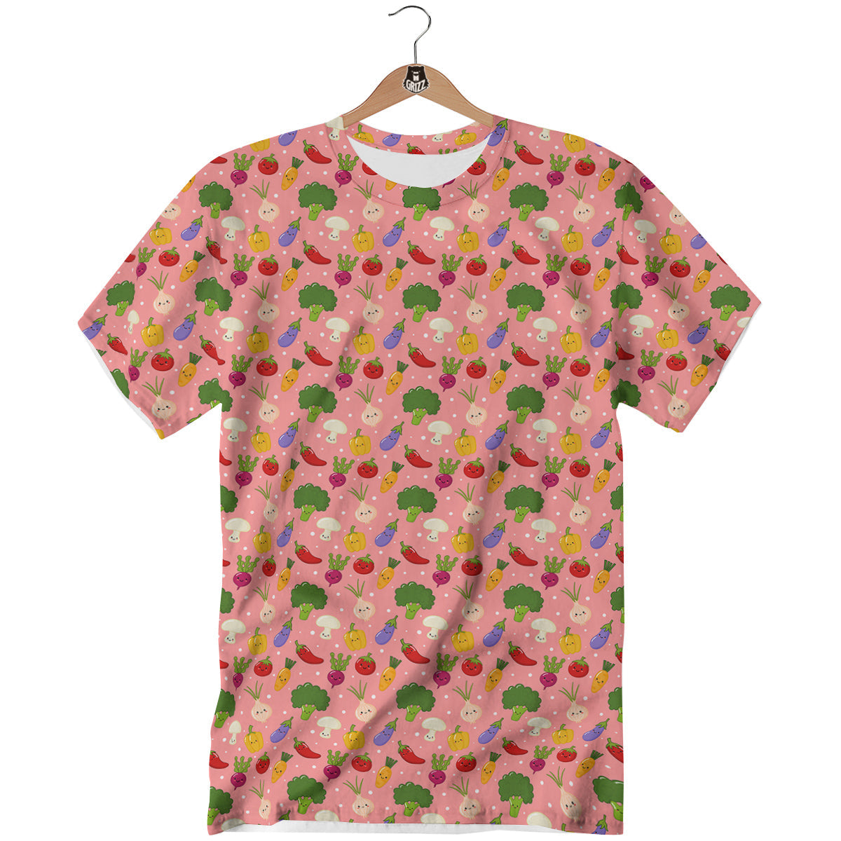 Vegan Cute Print Pattern T-Shirt-grizzshop
