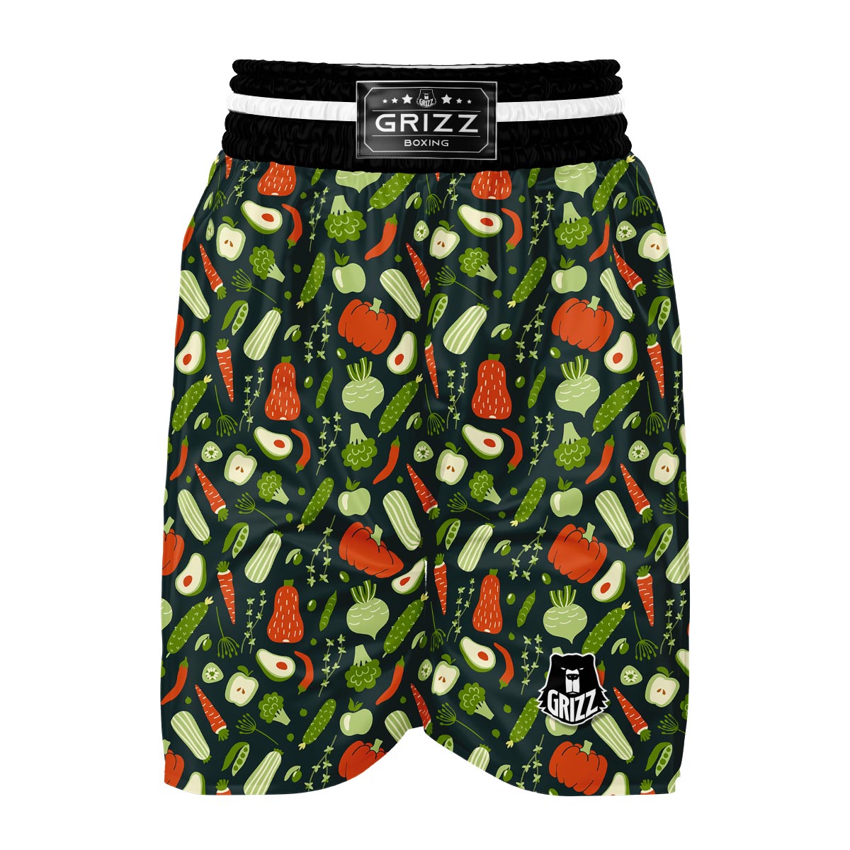 Vegan Pattern Print Boxing Shorts-grizzshop