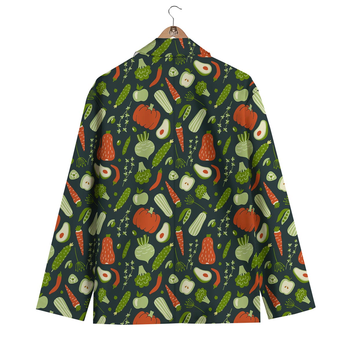 Vegan Pattern Print Men's Blazer-grizzshop