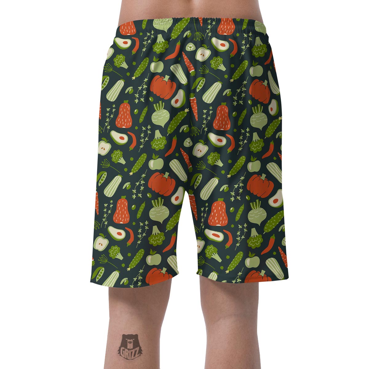 Vegan Pattern Print Men's Shorts-grizzshop