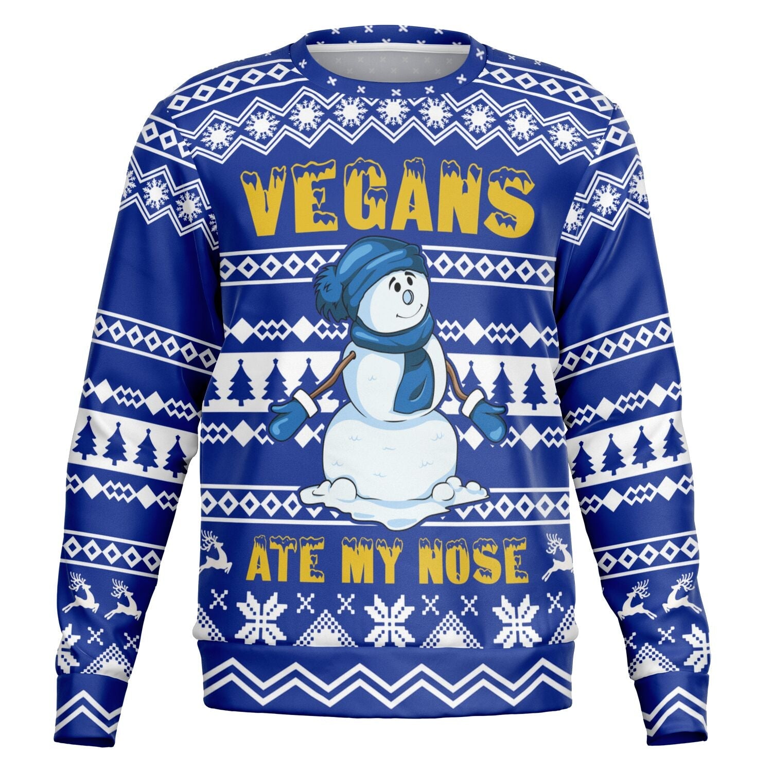 Vegans ate my Nose Snowman Ugly Christmas Sweater-grizzshop