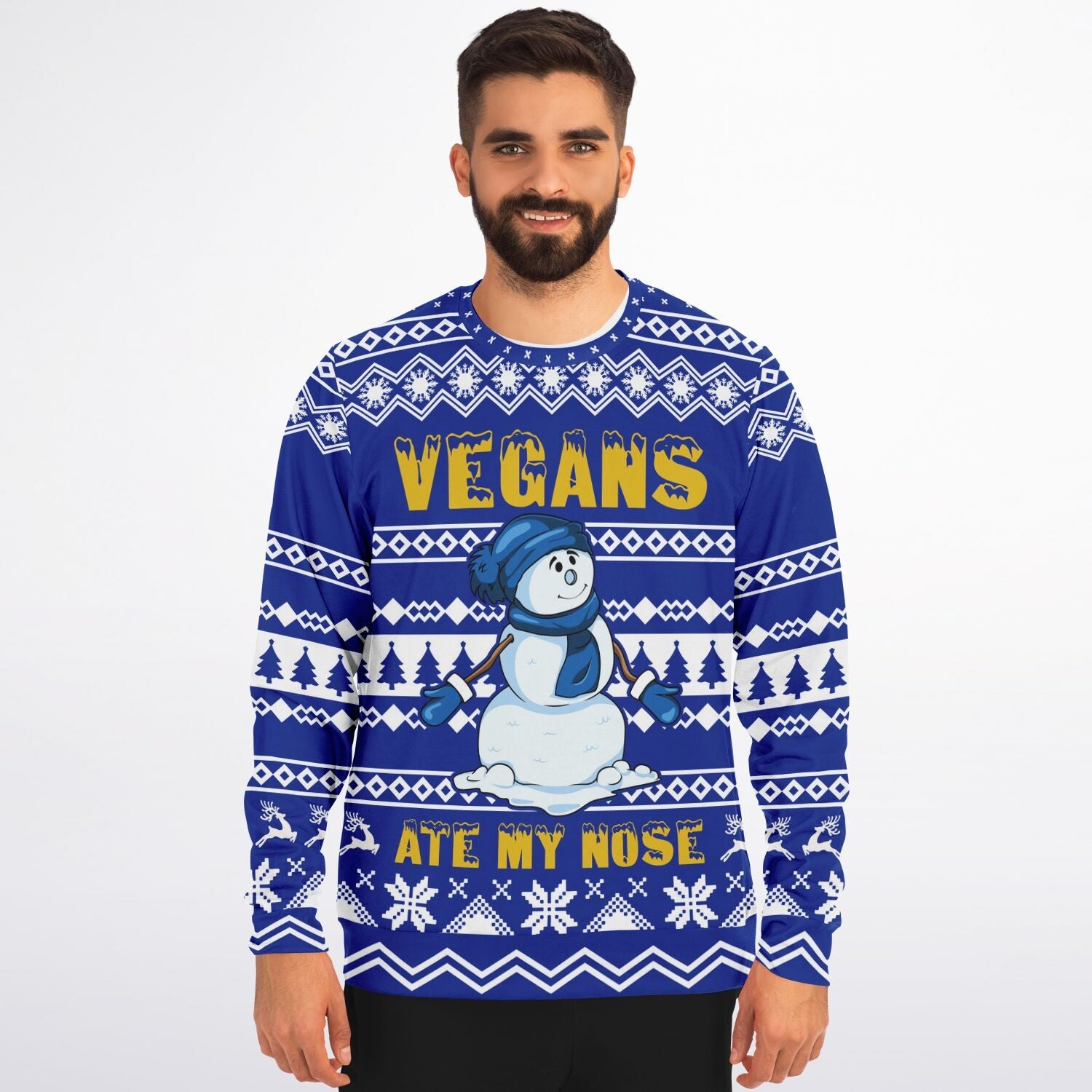 Vegans ate my Nose Snowman Ugly Christmas Sweater-grizzshop