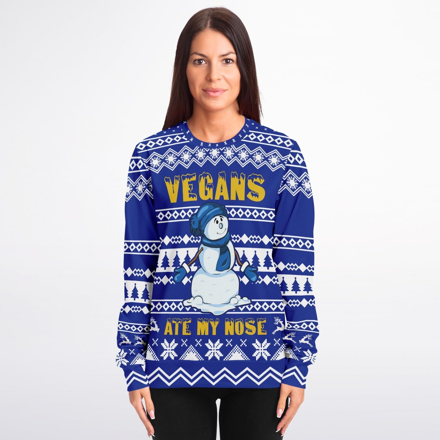 Vegans ate my Nose Snowman Ugly Christmas Sweater-grizzshop