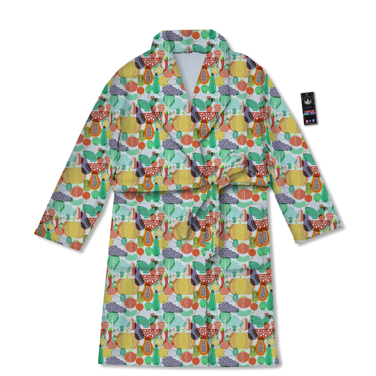 Vegetable Colorful Print Pattern Bathrobe-grizzshop