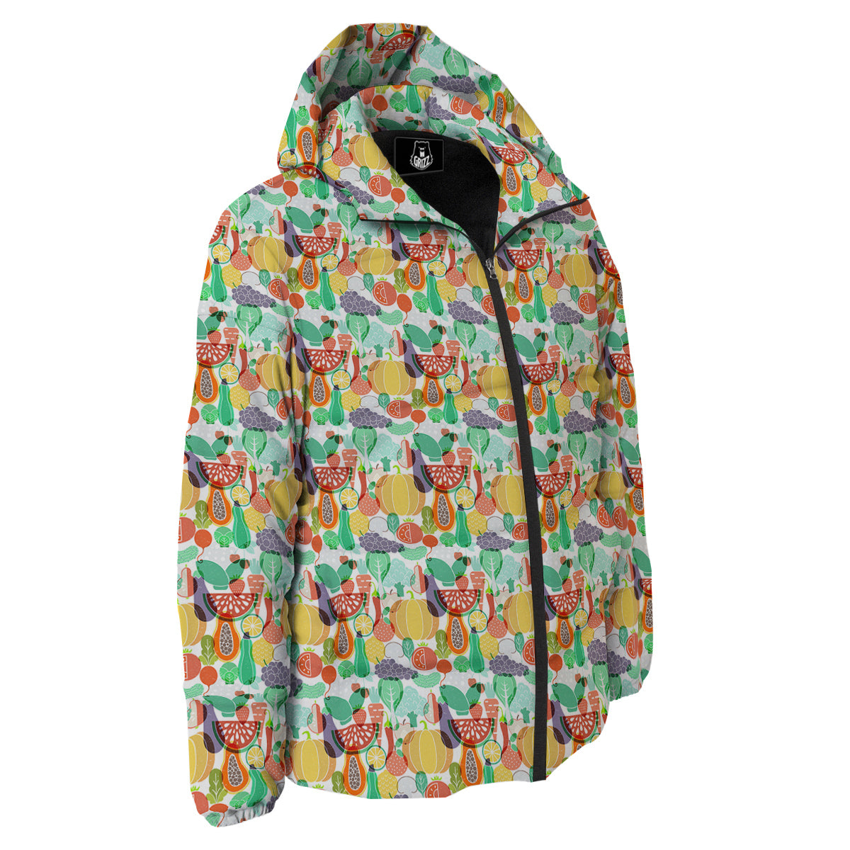 Vegetable Colorful Print Pattern Down Jacket-grizzshop