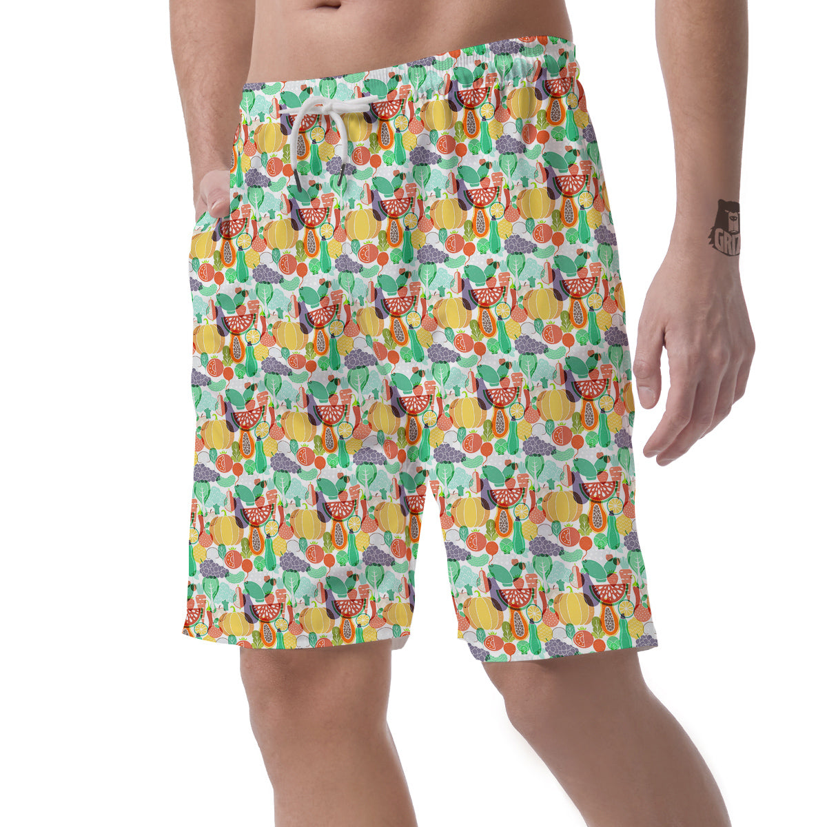 Vegetable Colorful Print Pattern Men's Shorts-grizzshop