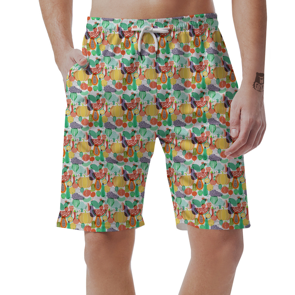 Vegetable Colorful Print Pattern Men's Shorts-grizzshop