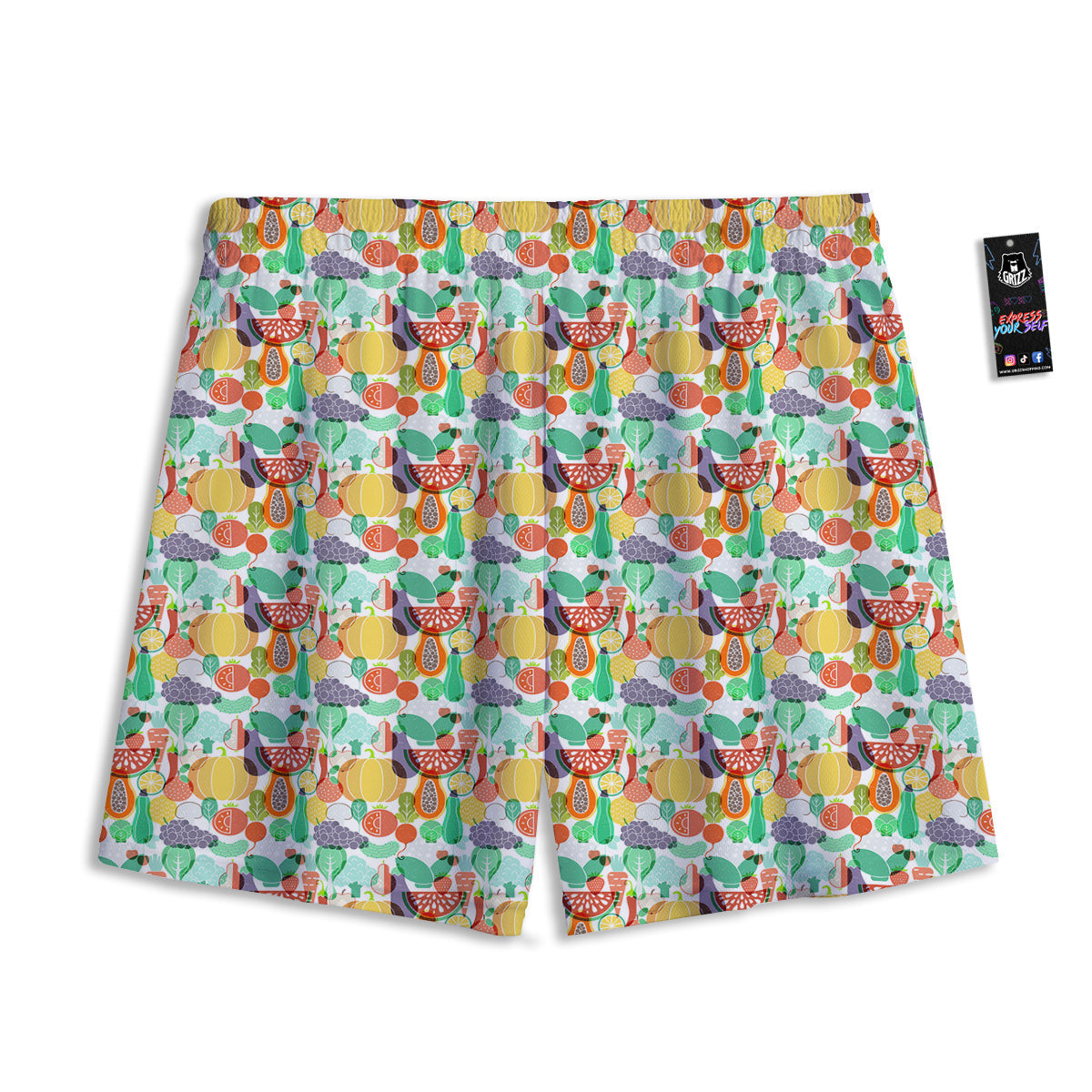 Vegetable Colorful Print Pattern Mesh Shorts-grizzshop