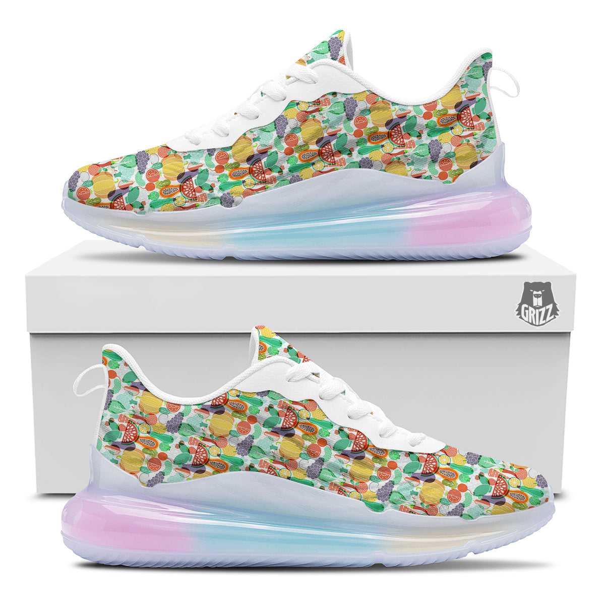 Vegetable Colorful Print Pattern Running Sneakers-grizzshop