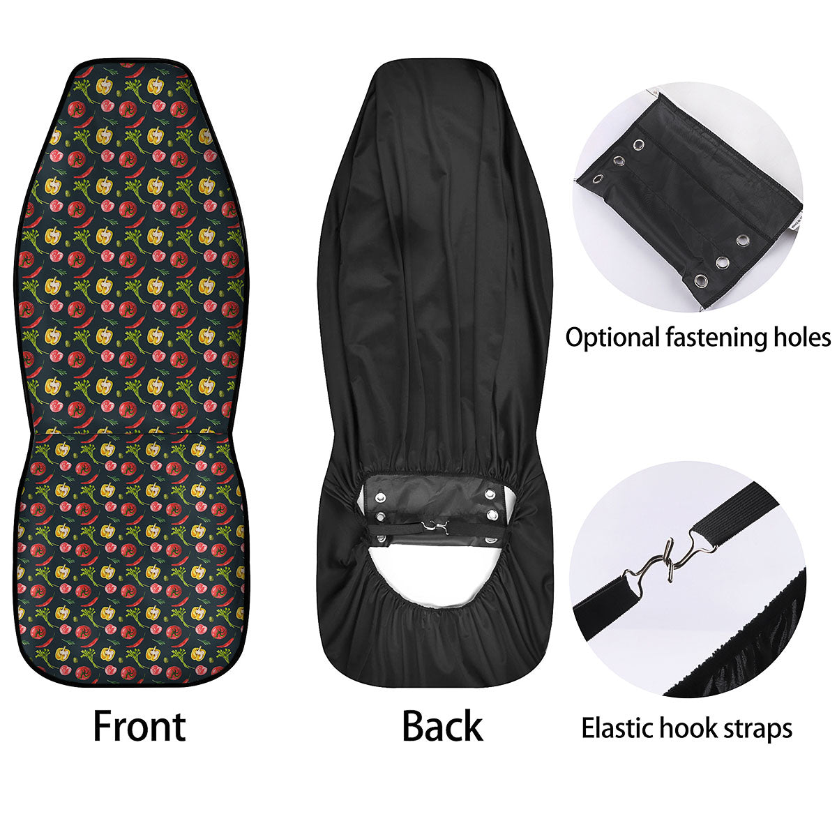 Vegetable Print Pattern Car Seat Covers-grizzshop