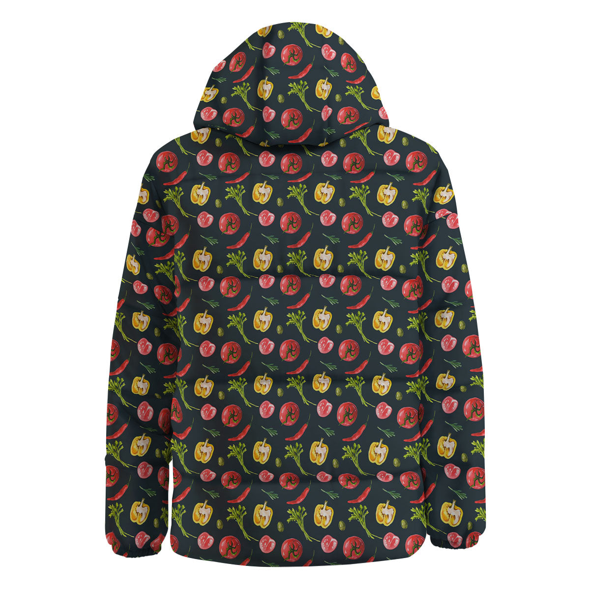 Vegetable Print Pattern Down Jacket-grizzshop