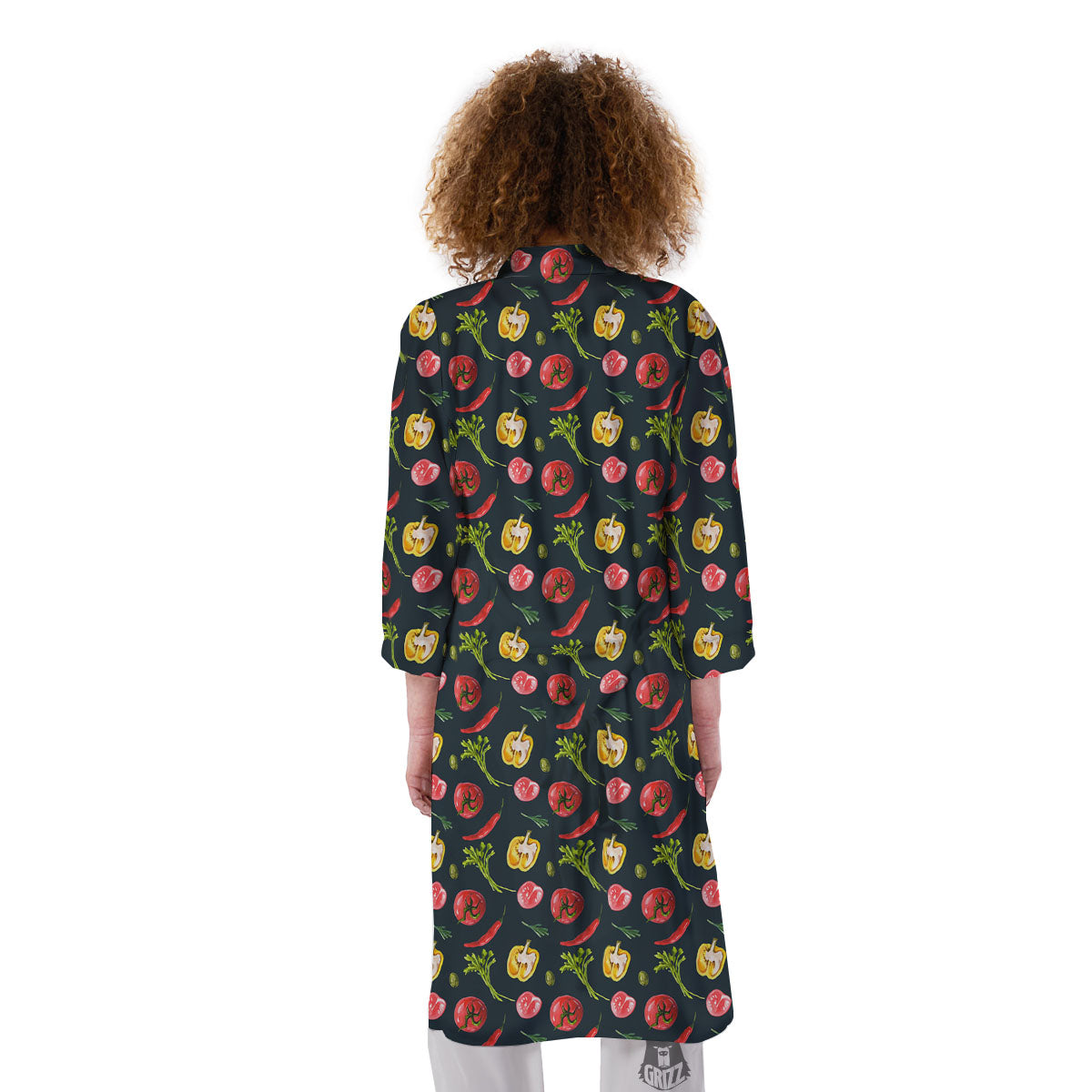 Vegetable Print Pattern Kimono-grizzshop