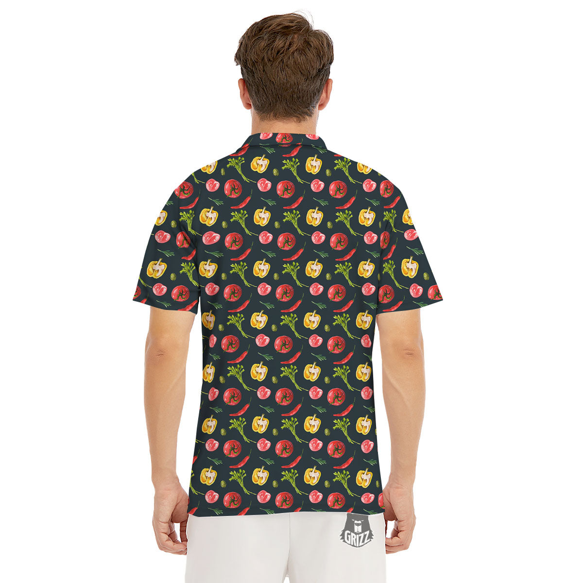 Vegetable Print Pattern Men's Golf Shirts-grizzshop