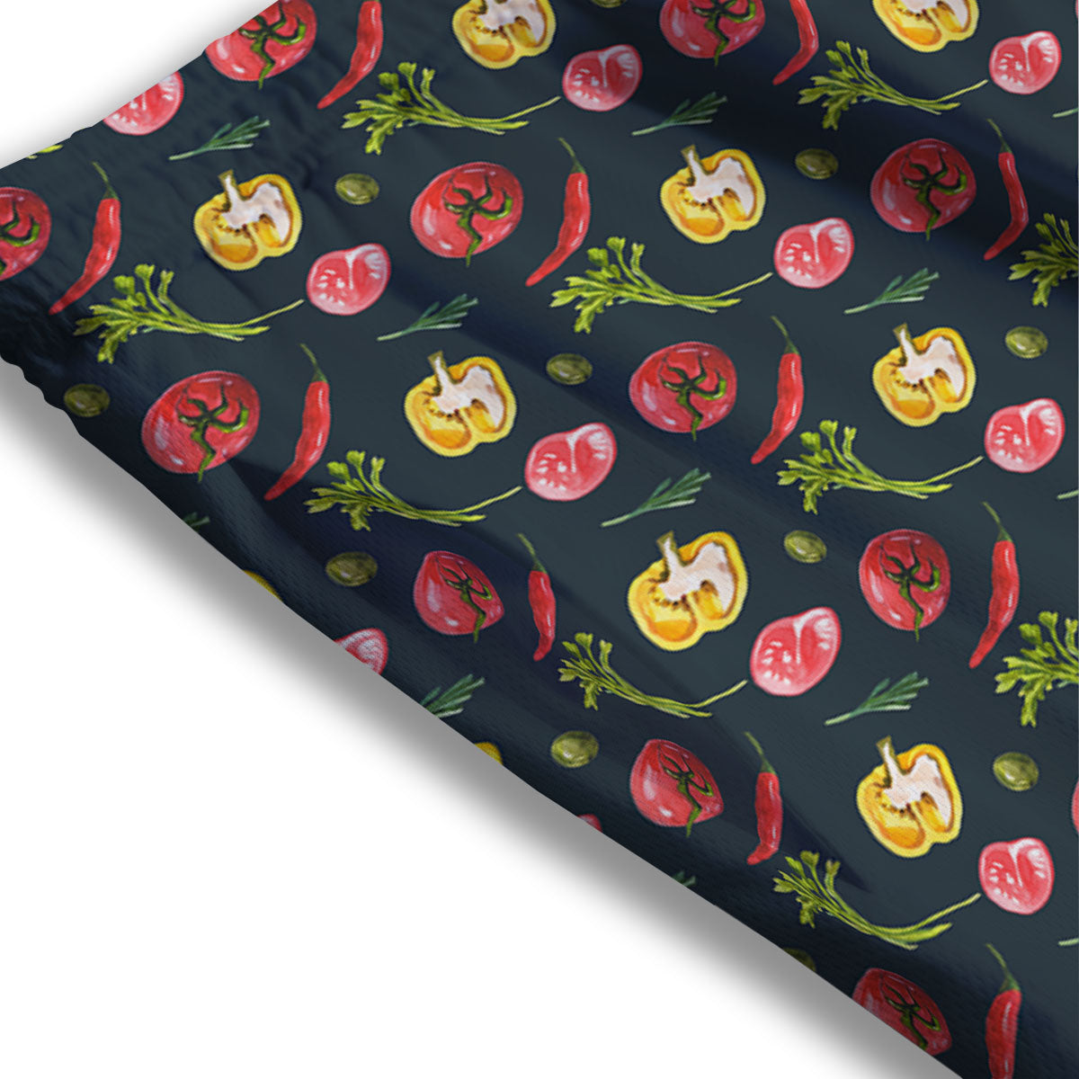 Vegetable Print Pattern Mesh Shorts-grizzshop