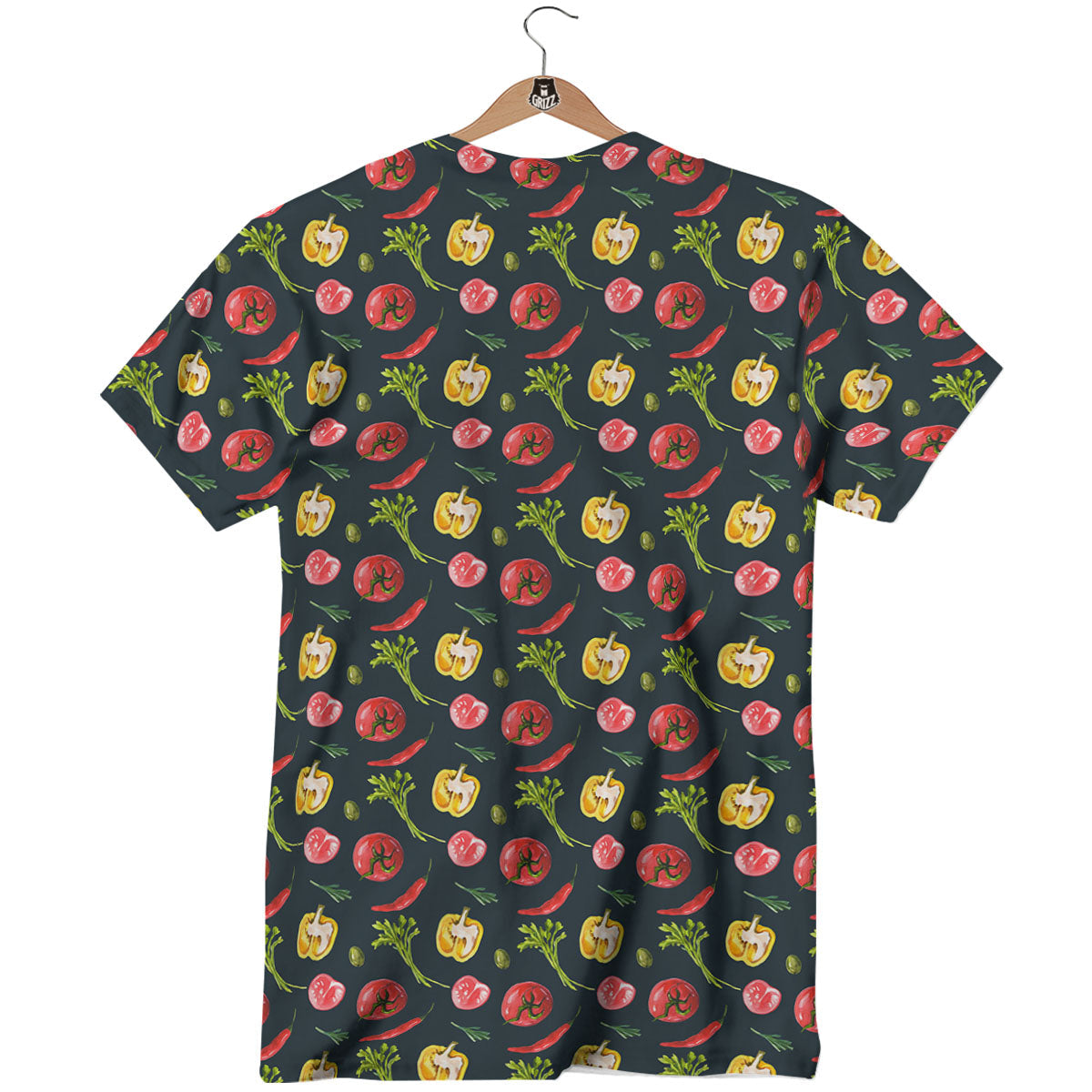Vegetable Print Pattern T-Shirt-grizzshop