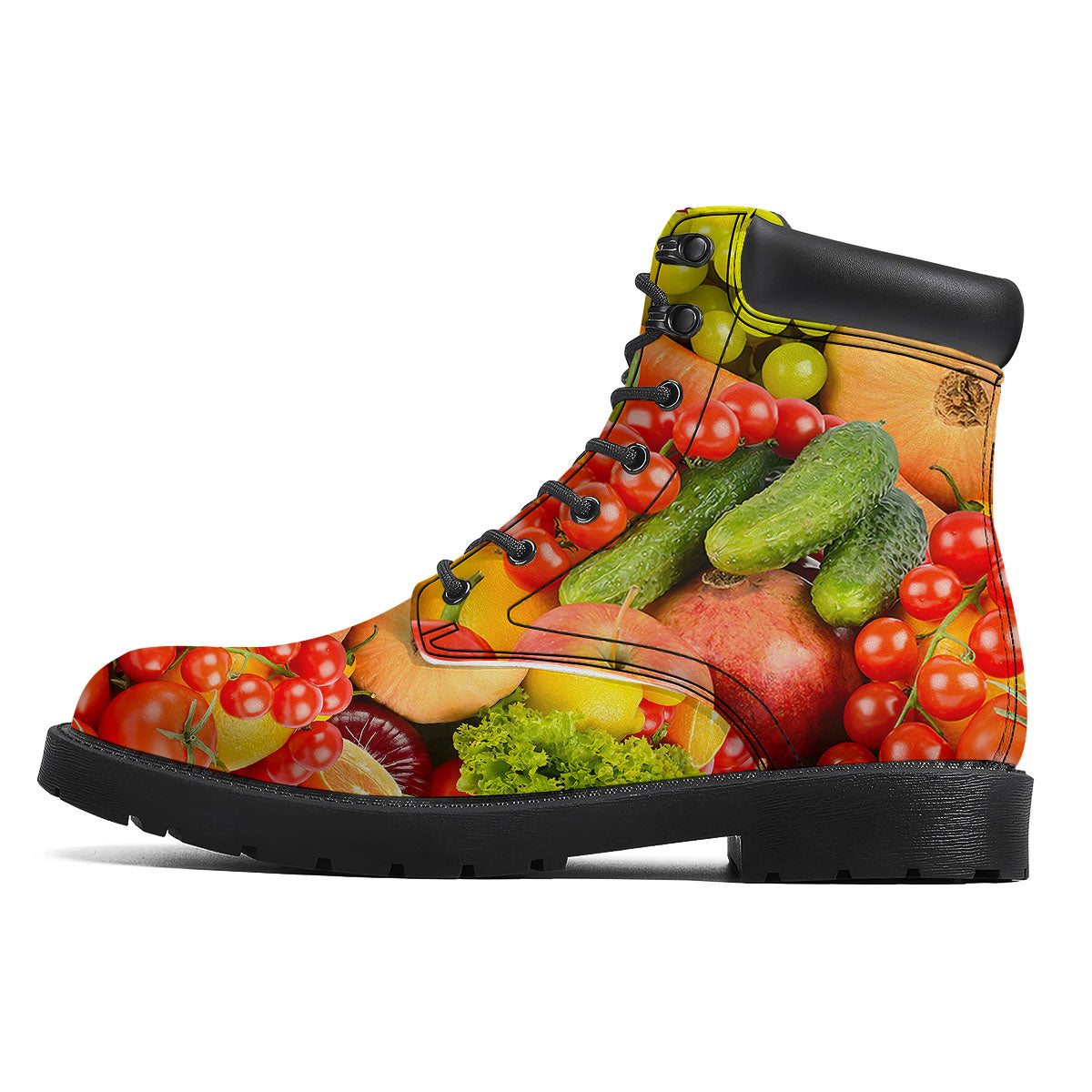 Vegetables And Fresh Fruits Print Boots-grizzshop