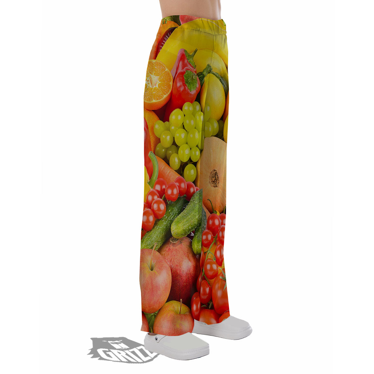 Vegetables And Fresh Fruits Print Pajama Pants-grizzshop