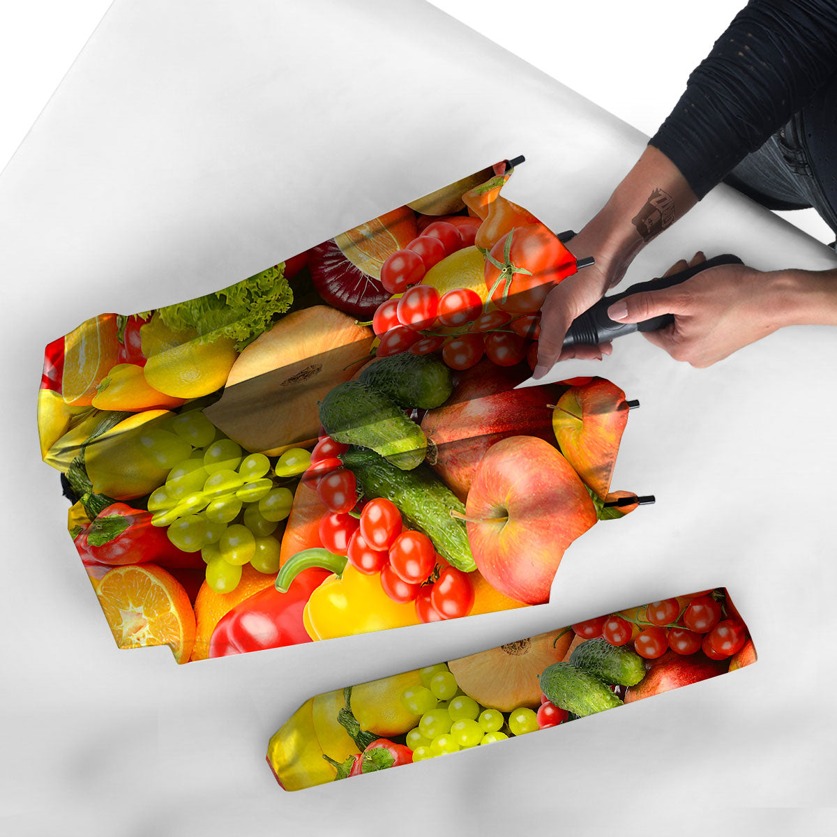 Vegetables And Fresh Fruits Print Umbrella-grizzshop