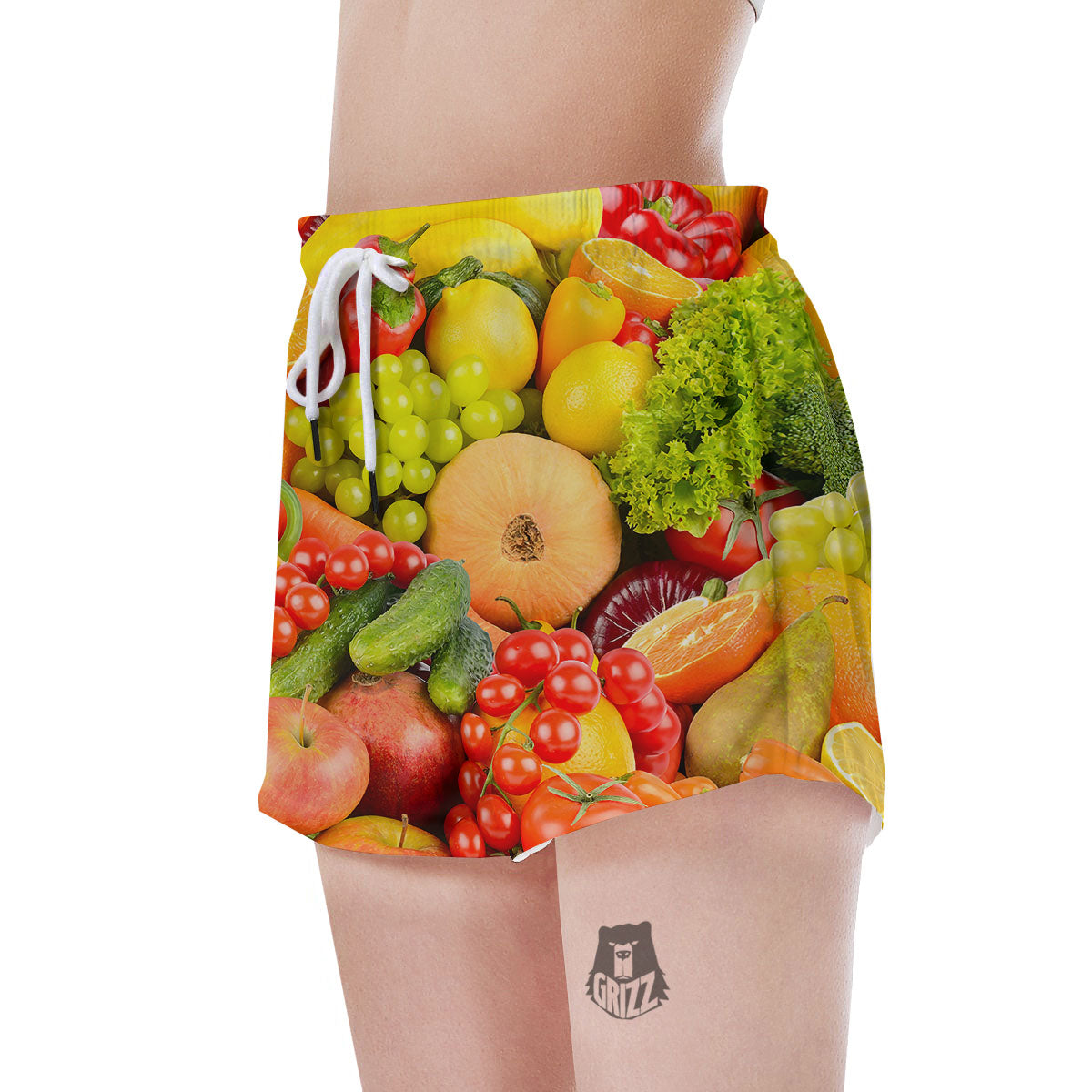 Vegetables And Fresh Fruits Print Women's Shorts-grizzshop