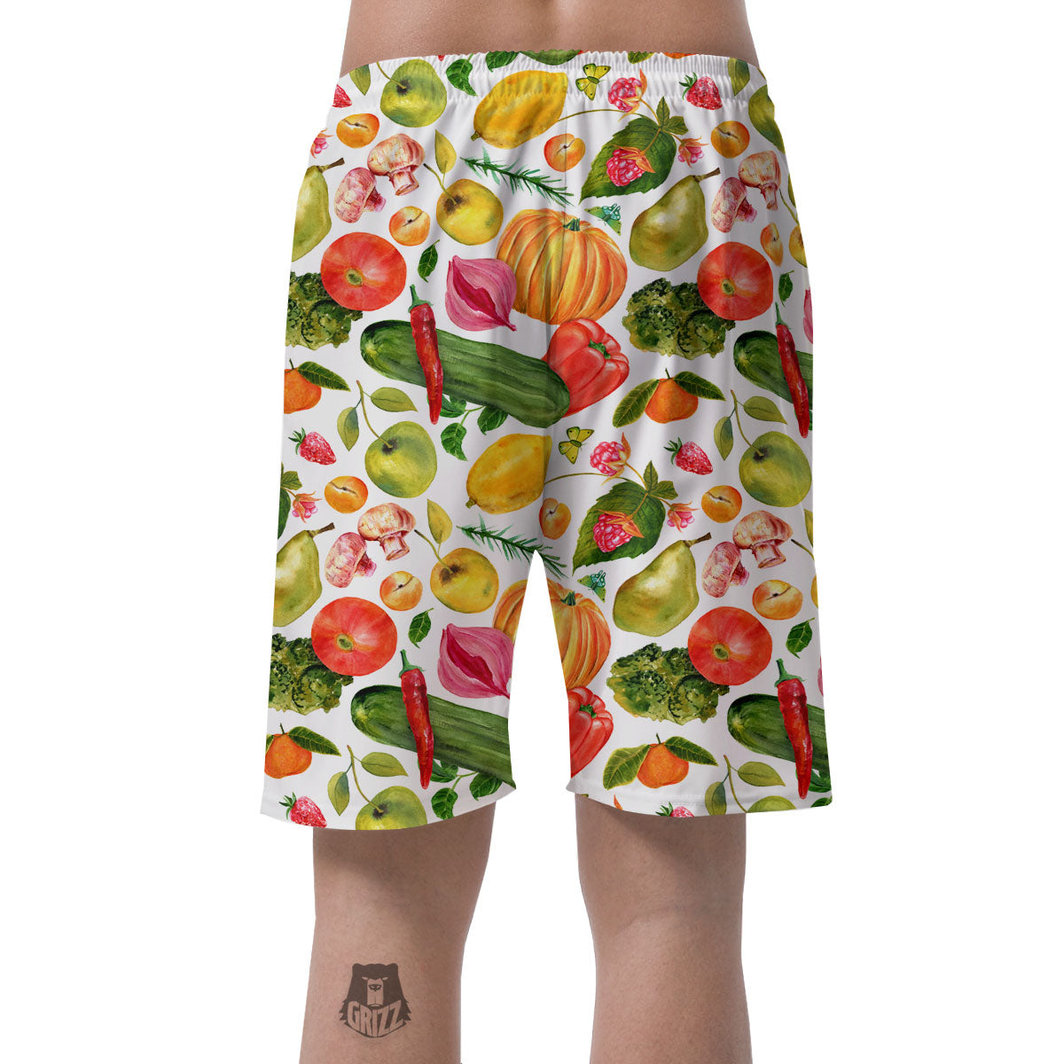 Vegetables And Vegan Fruits Print Pattern Men's Shorts-grizzshop