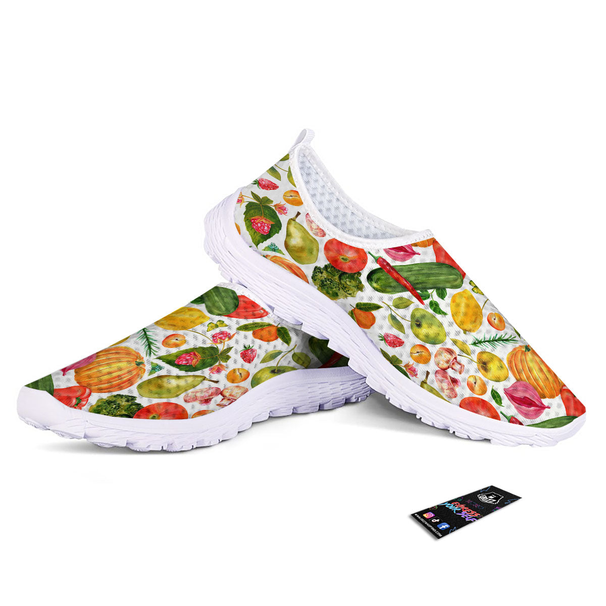 Vegetables And Vegan Fruits Print Pattern Nurse Shoes-grizzshop