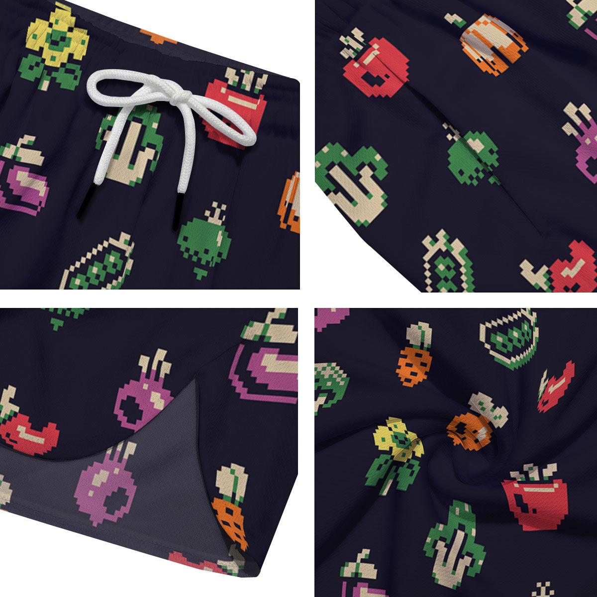 Vegetables Pixel Print Pattern Men's Running Shorts-grizzshop